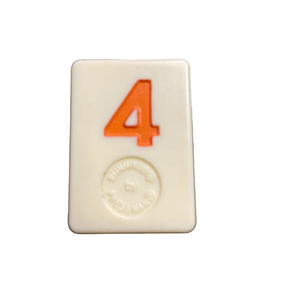 Pressman Rummikub Orange 4 Tile Original Replacement Game Piece Smooth Back u - Picture 1 of 2